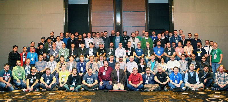 Creator Linus Torvalds and his fellow Linux kernel developers (pictured here at the Linux Kernel Summit in 2015) have blazed the trail for other open source projects, which are now defining the future of whole new technology ecosystems.